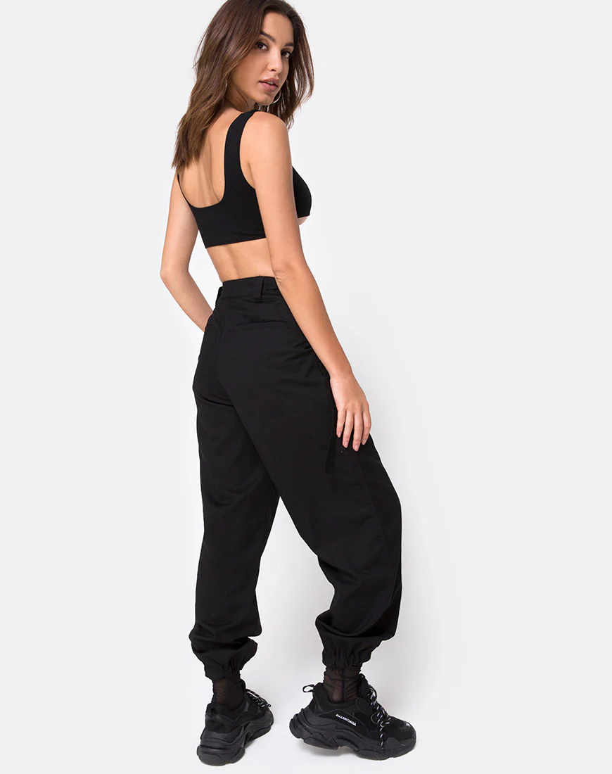 Reka Crop Top in Black with Silver Buckle - Image 5