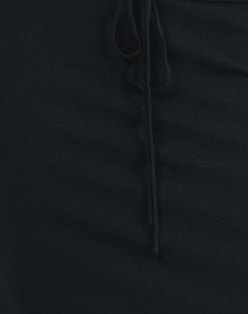 Rella Midi Skirt in Flat Knit Black - Image 6