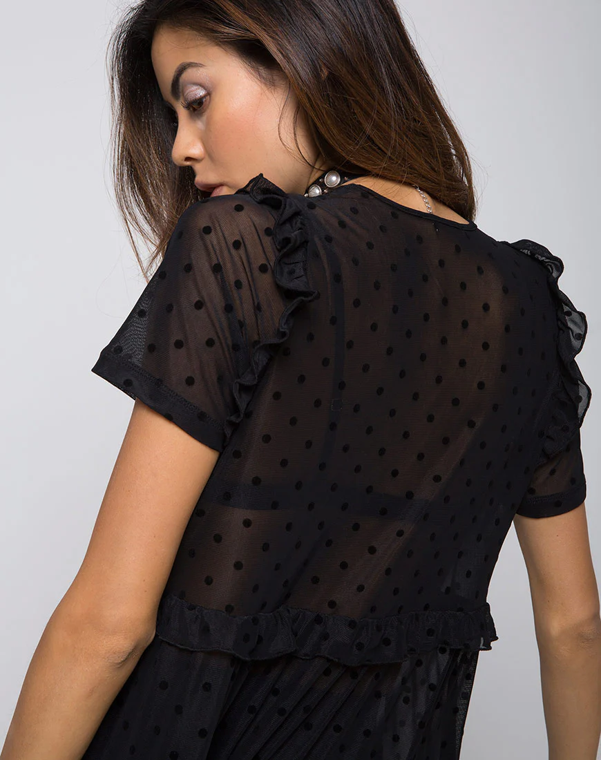 Remy Midi Dress in Polka Net black - Image 3