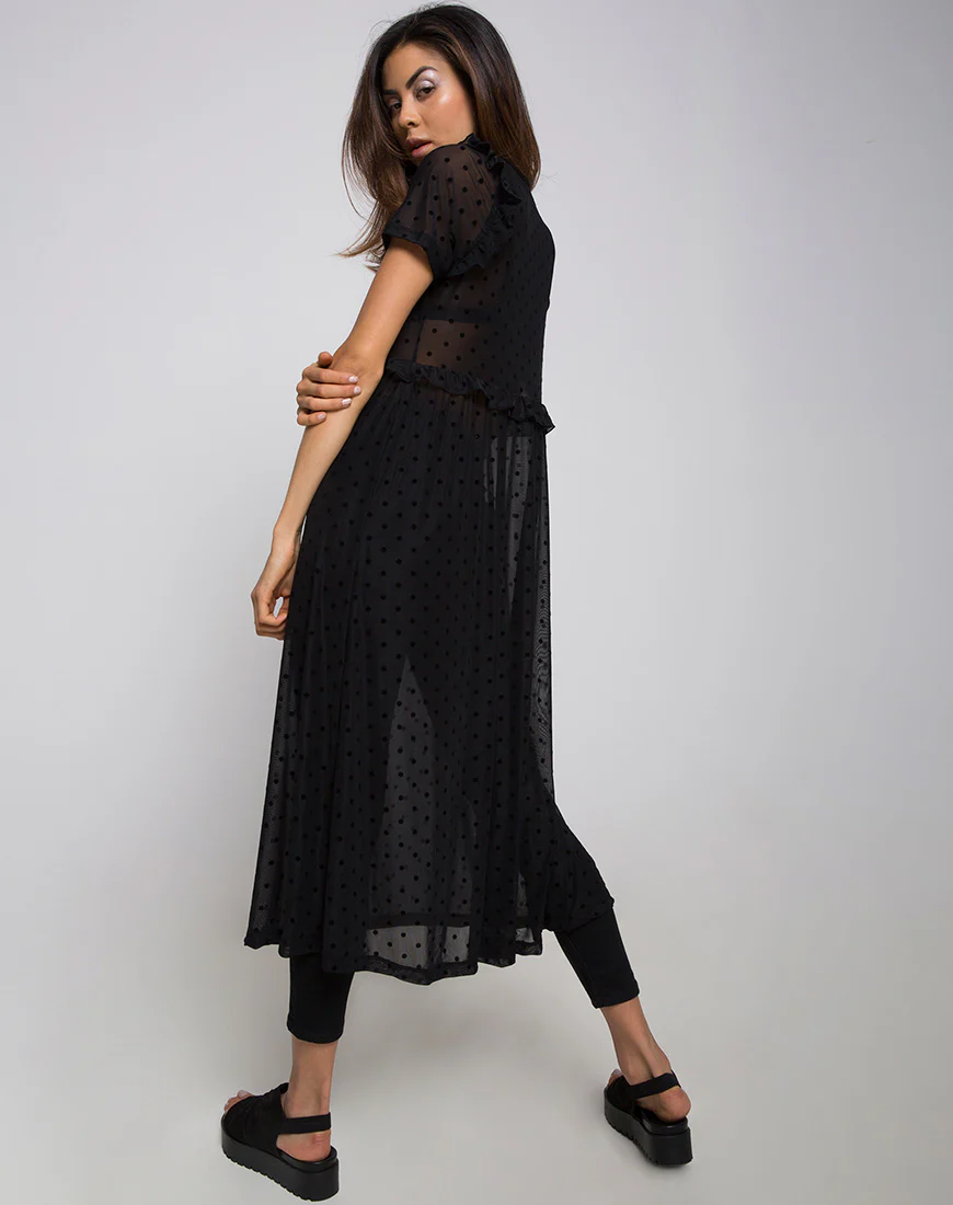Remy Midi Dress in Polka Net black - Image 4