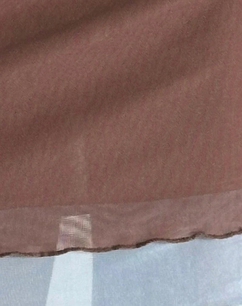 Ren Mini Dress in Mesh Brown with Light Blue - Image 5