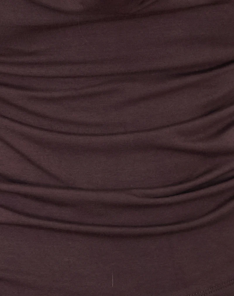 Renice Cowl Long Sleeve Top in Bitter Chocolate - Image 6