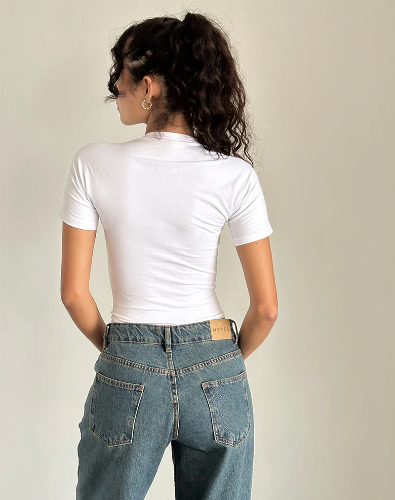 Reqla Top in White with Lace Trim - Image 5