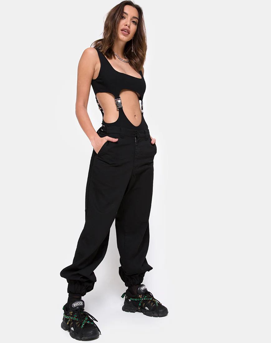 Rezya Bodice in Black with Silver Buckles - Image 3