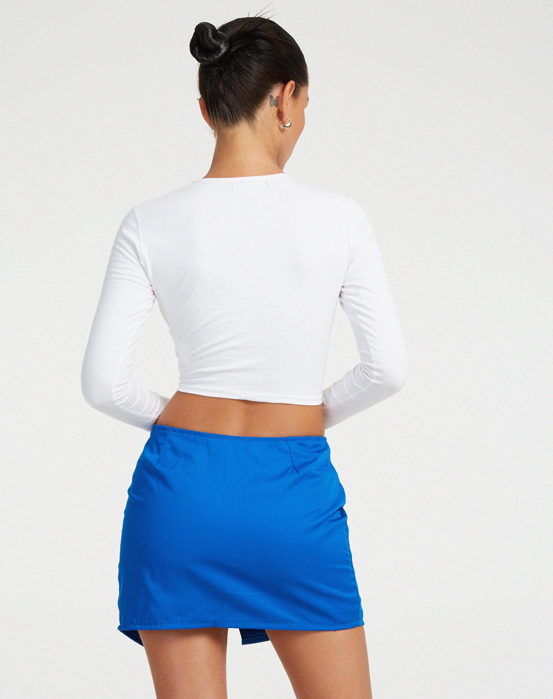 Rhory Mini Cargo Skirt in Aqua Blue - Image 2