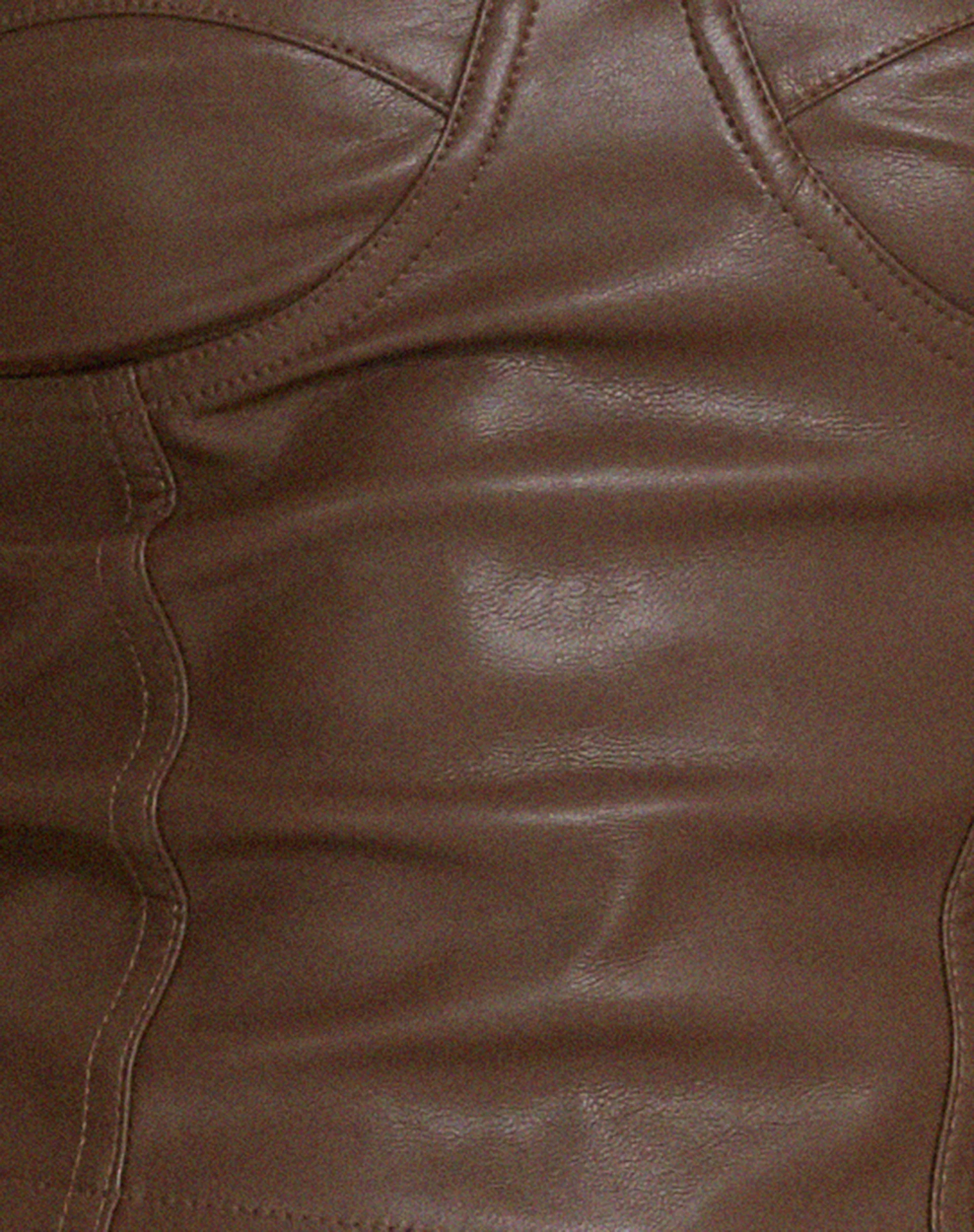 Riaza Bandeau Corset Top in PU Brown - Image 7
