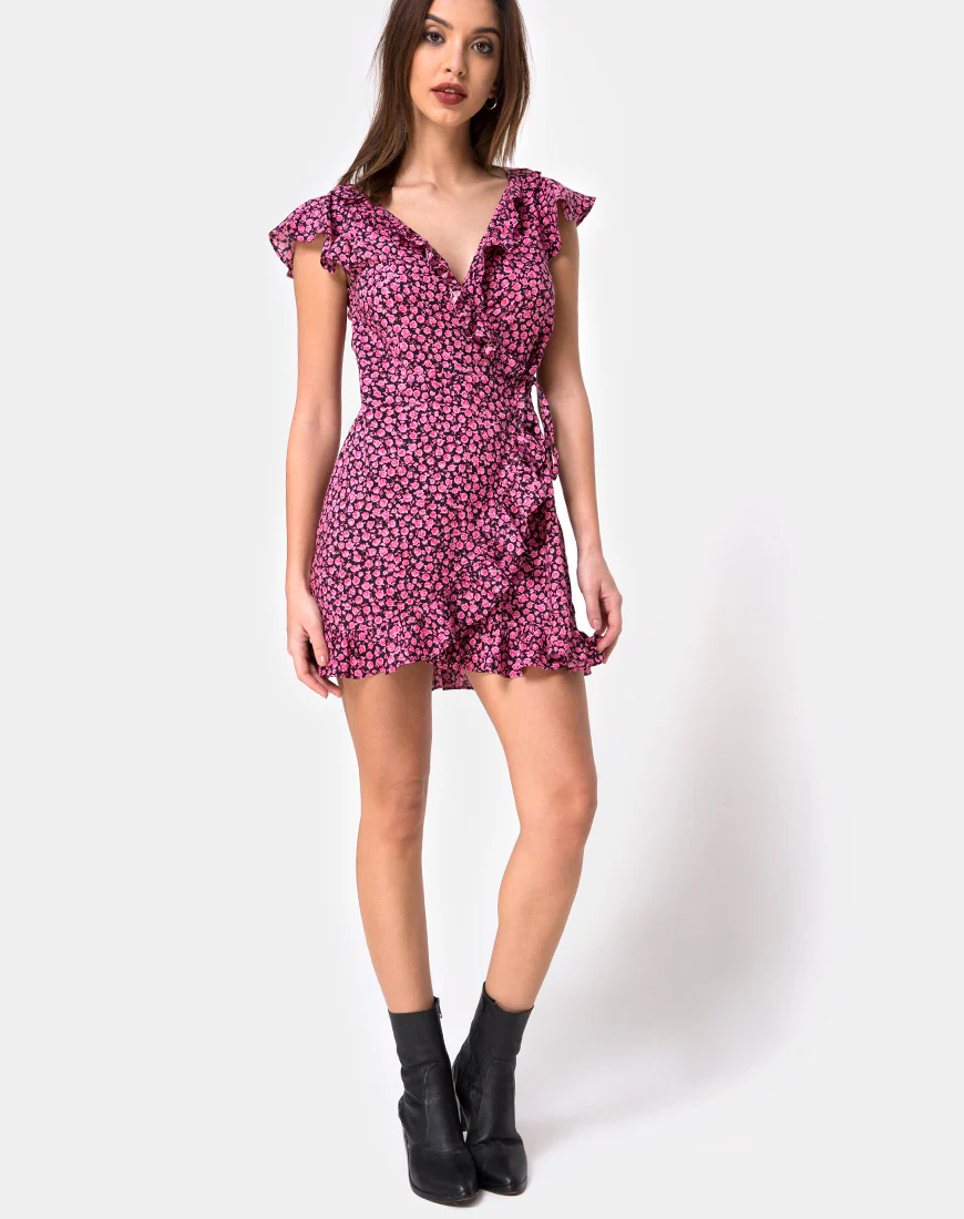 Rica Dress in Ditsy Rose Pink - Image 3