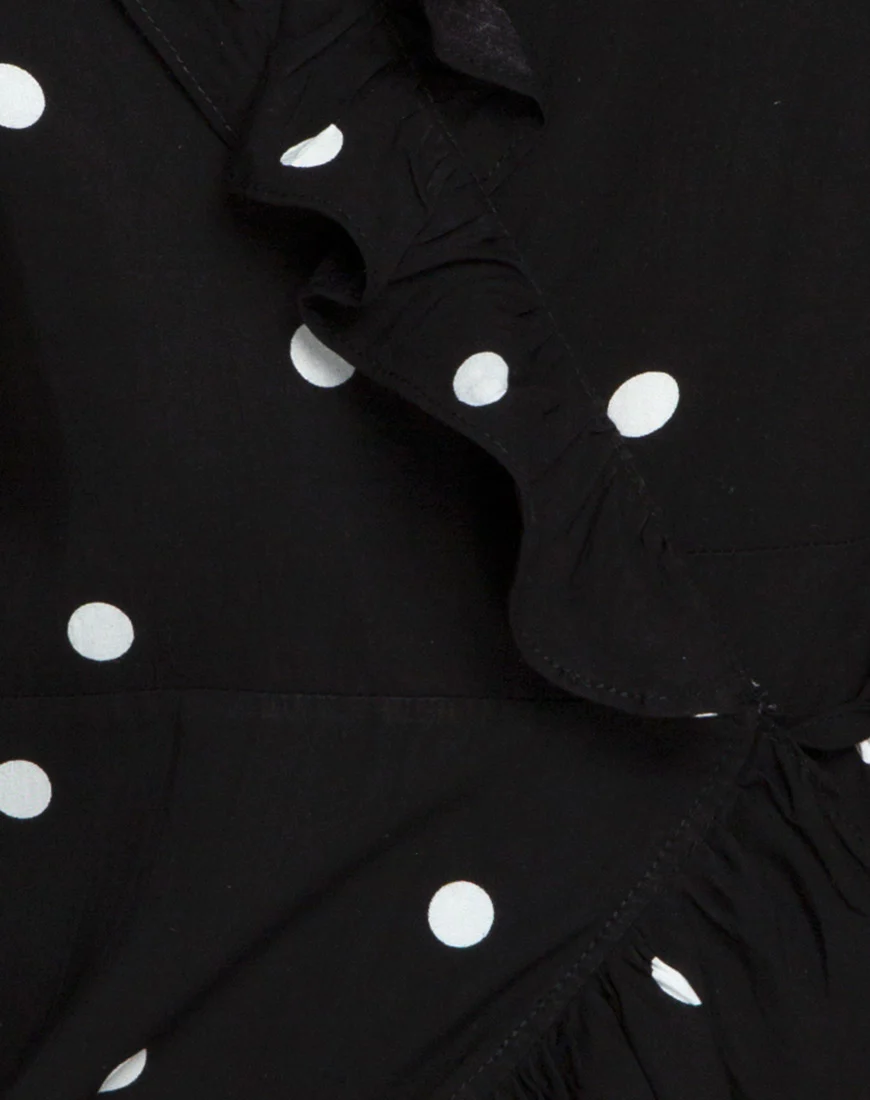 Rica Skater Dress in Black and White Polkadot - Image 7