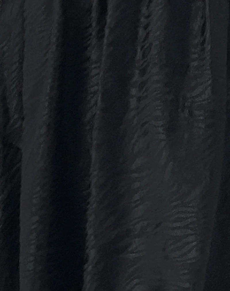 Richie Mini Dress in Satin Jacquard Black - Image 6