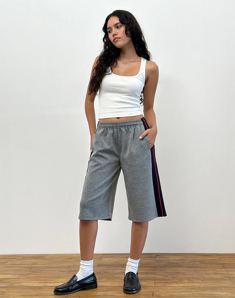 Ridley Side Stripe Shorts in Grey - Image 2