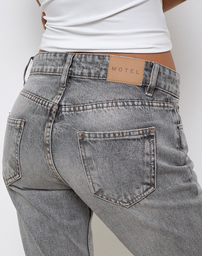 Rigid Low Rise Flare Jeans in Grey Wash - Image 5