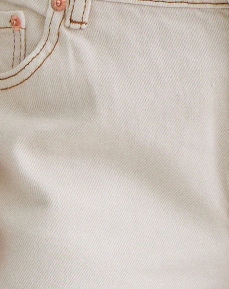 Rigid Low Rise Flare Jeans in Off White - Image 6