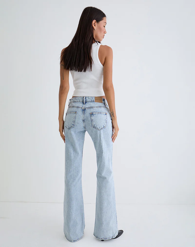 Rigid Low Rise Flare Jeans in 80s Light Wash - Image 5