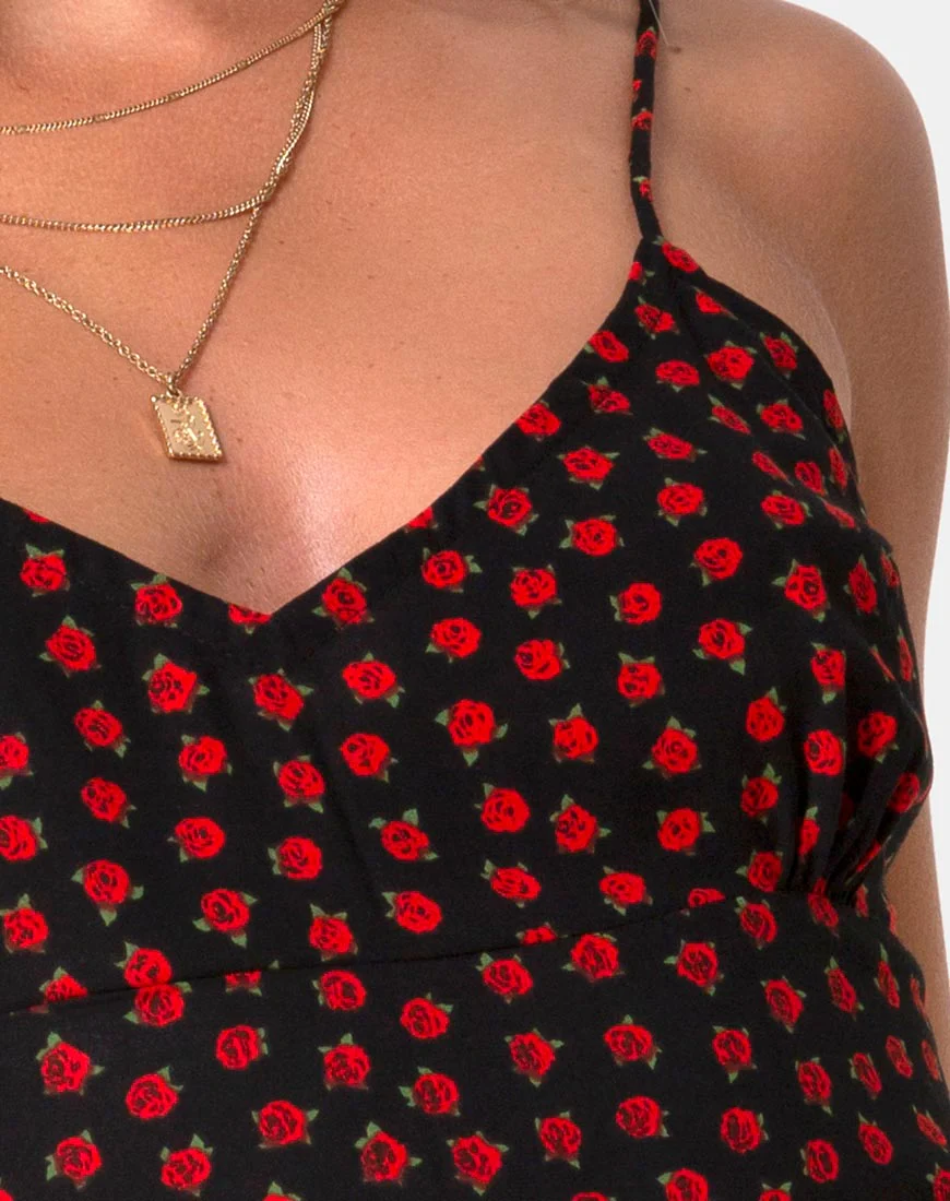 Rilia Dress in Dotty Rose Red - Image 5