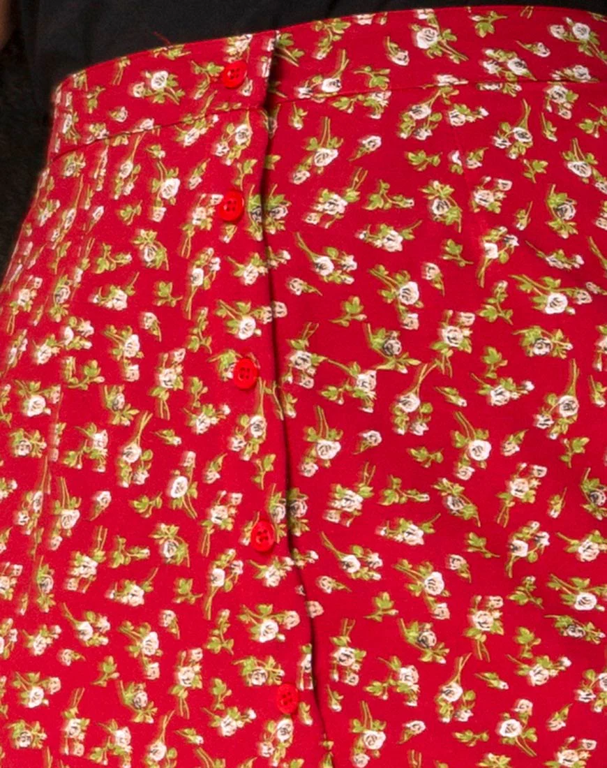 Rima Skirt in Falling For You Floral Red - Image 4