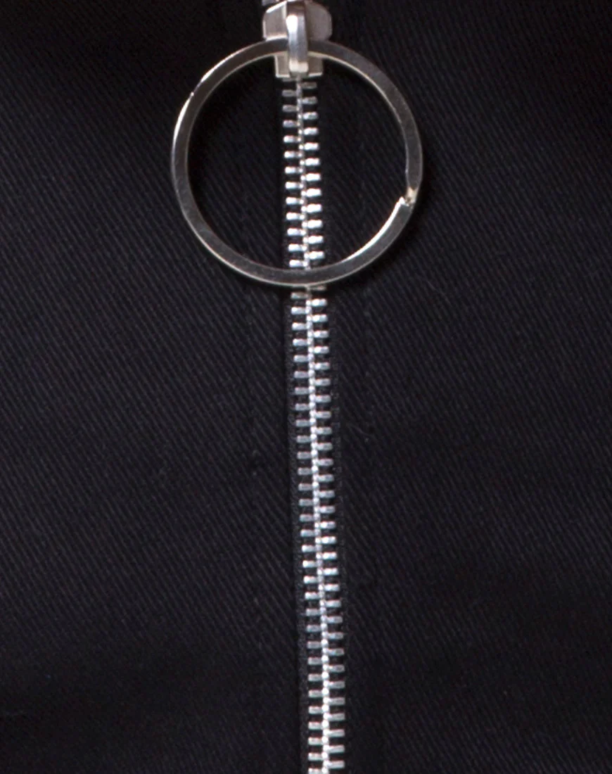 Ring Mini Skirt in Twill Black - Image 5