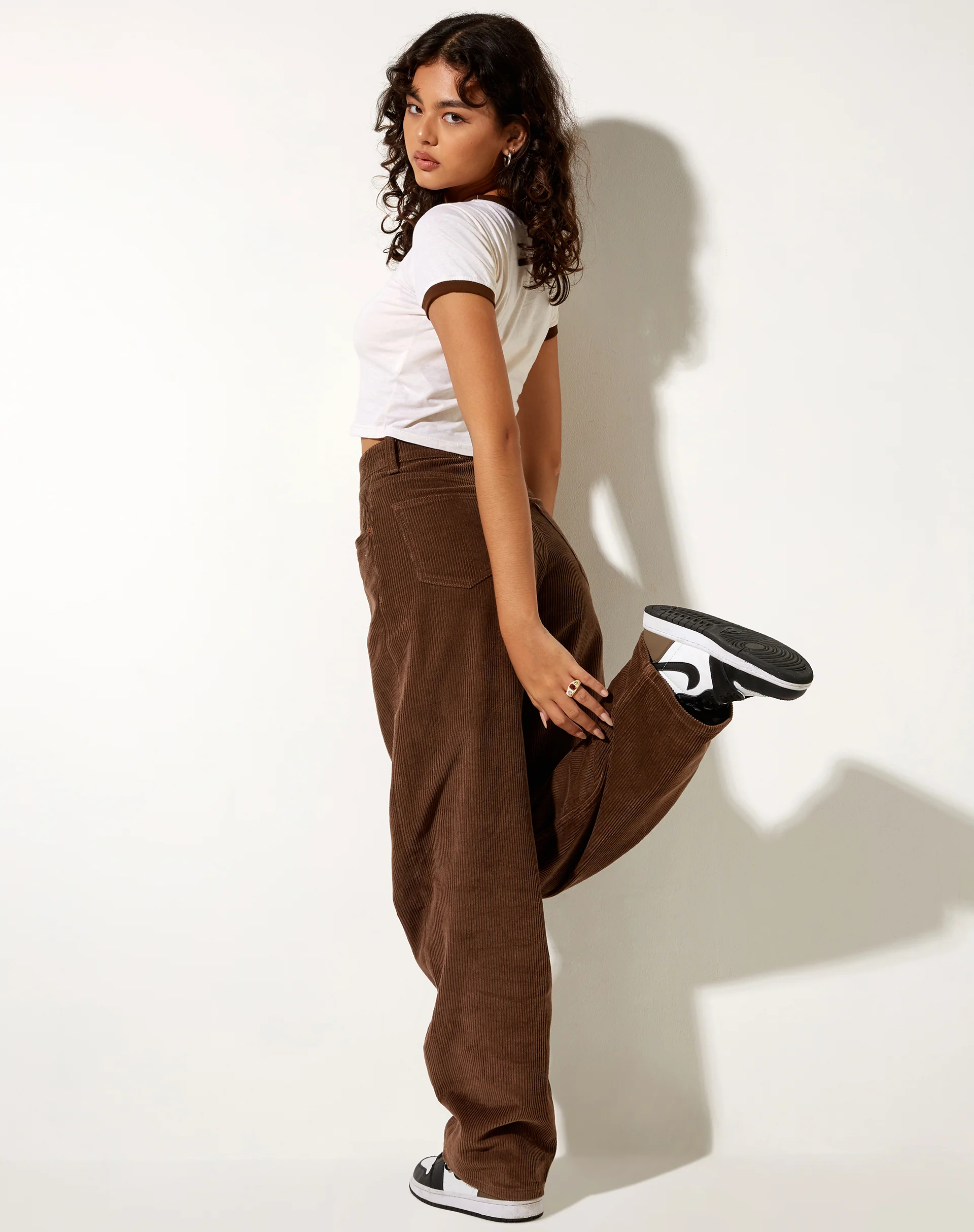 Ringer Tee in Winter White Bind Cocoa Pony Club - Image 5