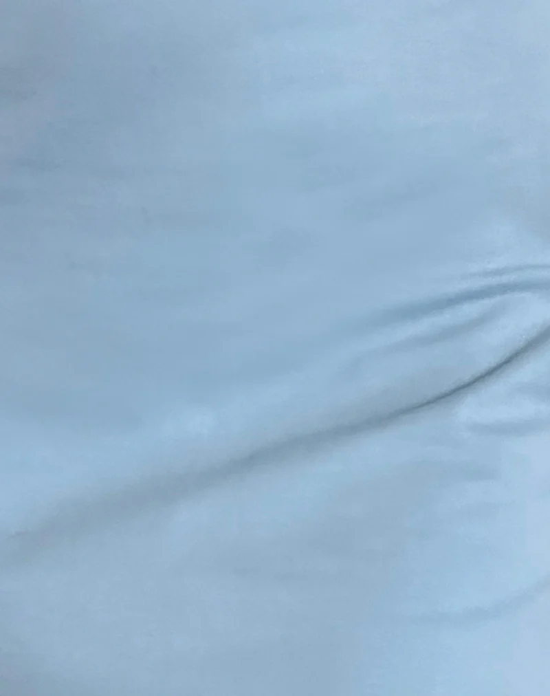 Riniko Mini Dress in Nantucket Blue with White Binding - Image 5