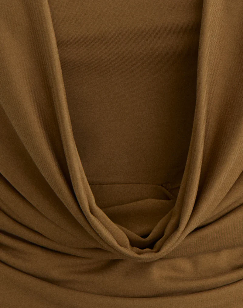 Rinsha Cowl Top in Cupro Dark Yellow - Image 5