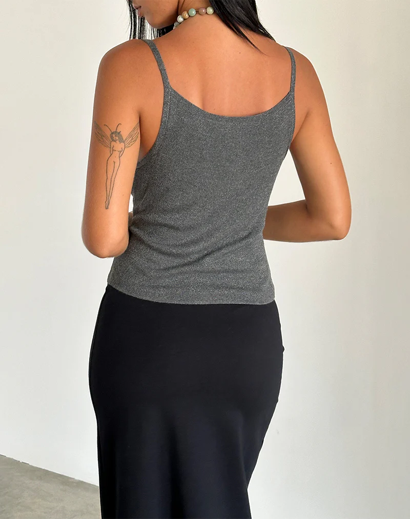 Riona Vest Top in Dark Grey - Image 4