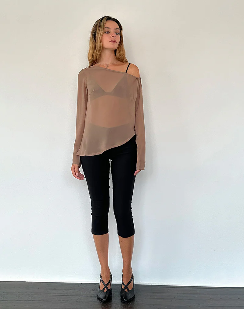 Riot Top in Chiffon Light Brown - Image 4