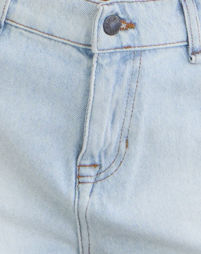 Ripped Baggy Denim Short in Icy Blue - Image 6