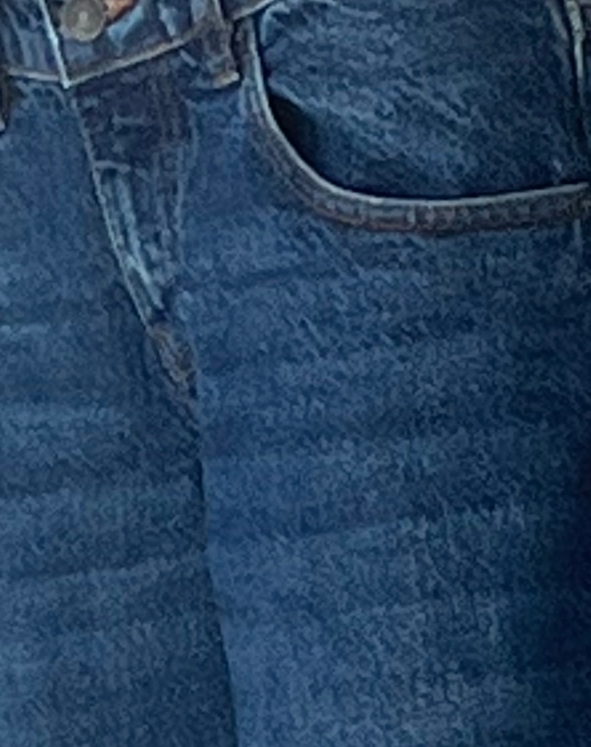 Ripped Roomy Extra Wide Low Rise Jean in Mid Blue Used - Image 6
