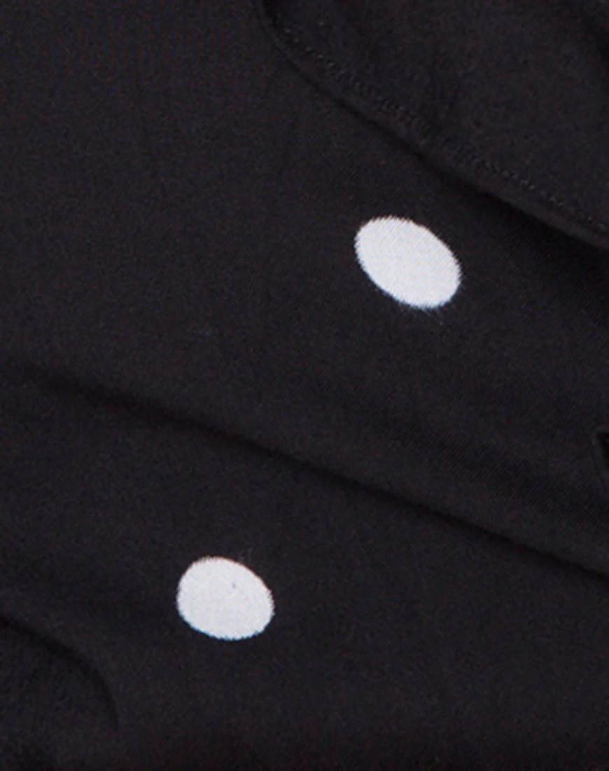 Riser Dress in Polkadot Black and White - Image 5