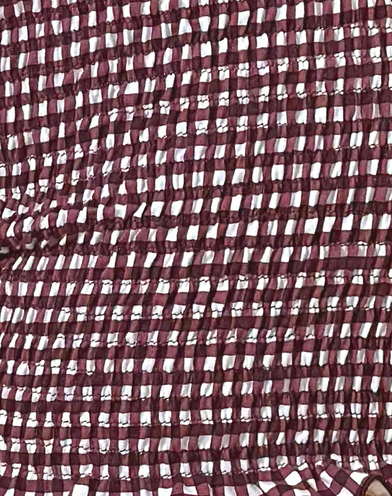 Ritala Short in Mini Gingham Wine - Image 6