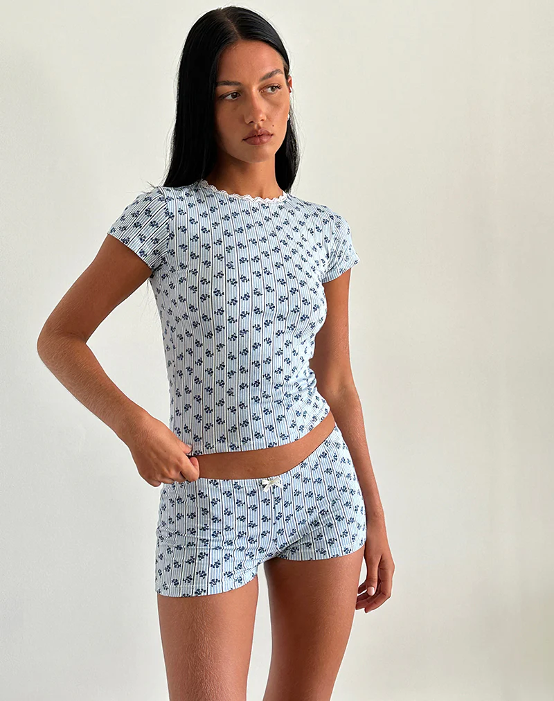 Ritulia Micro Short in Floral Stripe - Image 2