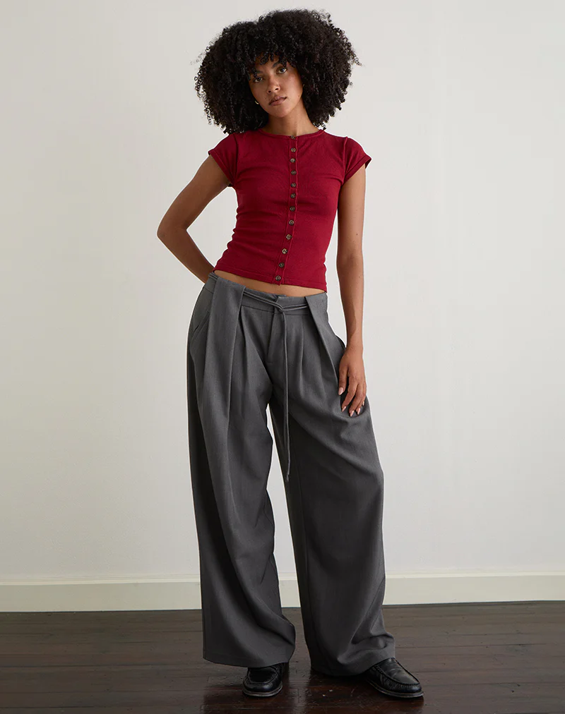 Rivela Tie Waist Trouser in Grey - Image 2