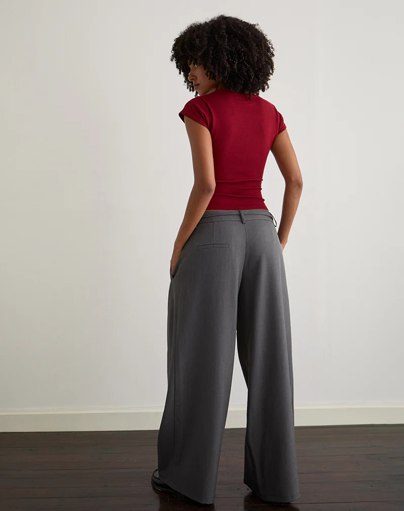 Rivela Tie Waist Trouser in Grey - Image 5