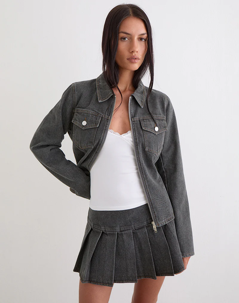 Rohana Jacket in Denim Grey Wash - Image 2