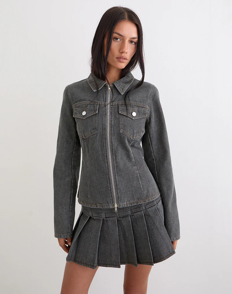 Rohana Jacket in Denim Grey Wash - Image 5