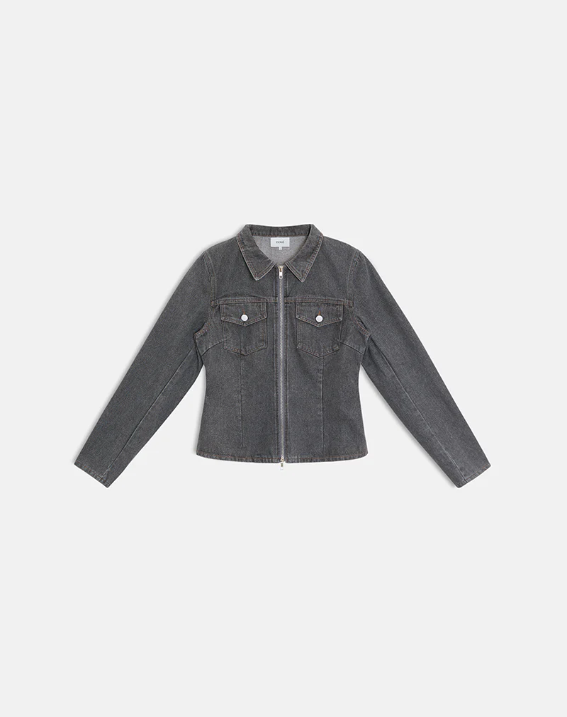 Rohana Jacket in Denim Grey Wash - Image 6