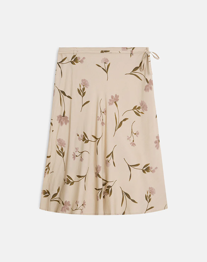 Rohaya Midi Skirt in Bloom Leafy Taupe - Image 6