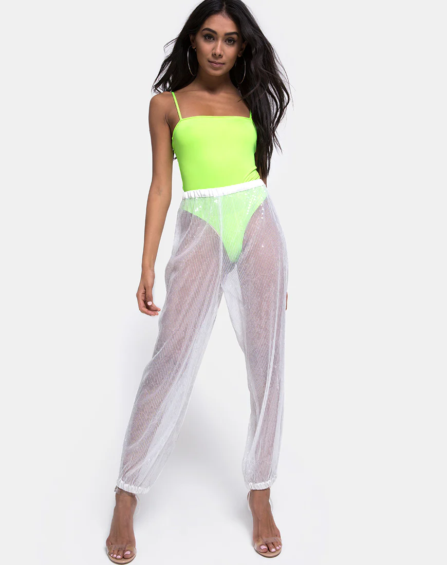 Roid Trouser in Sheer White Clear Crystal - Image 3