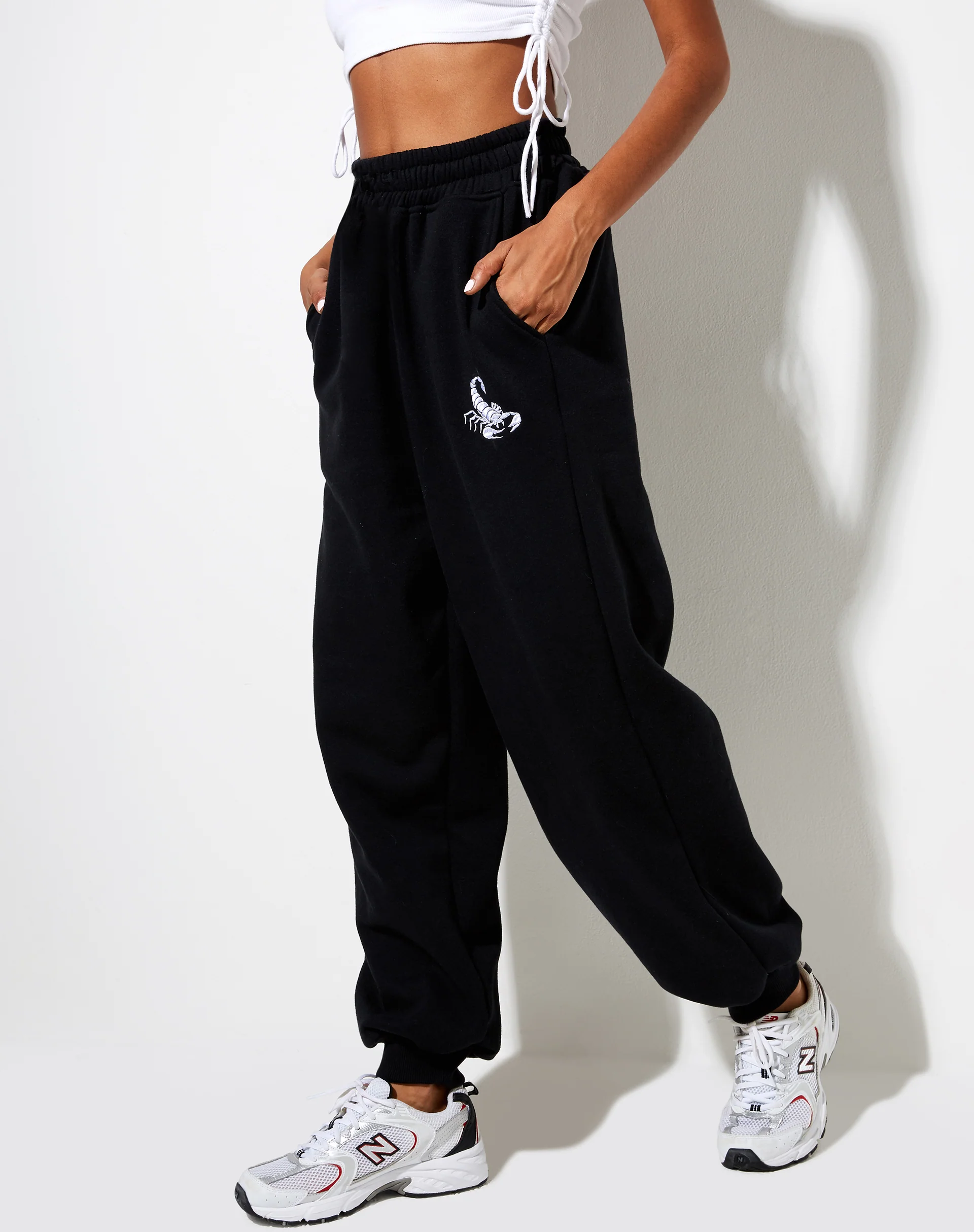 Roider Jogger in Black with Scorpion White Embro - Image 6