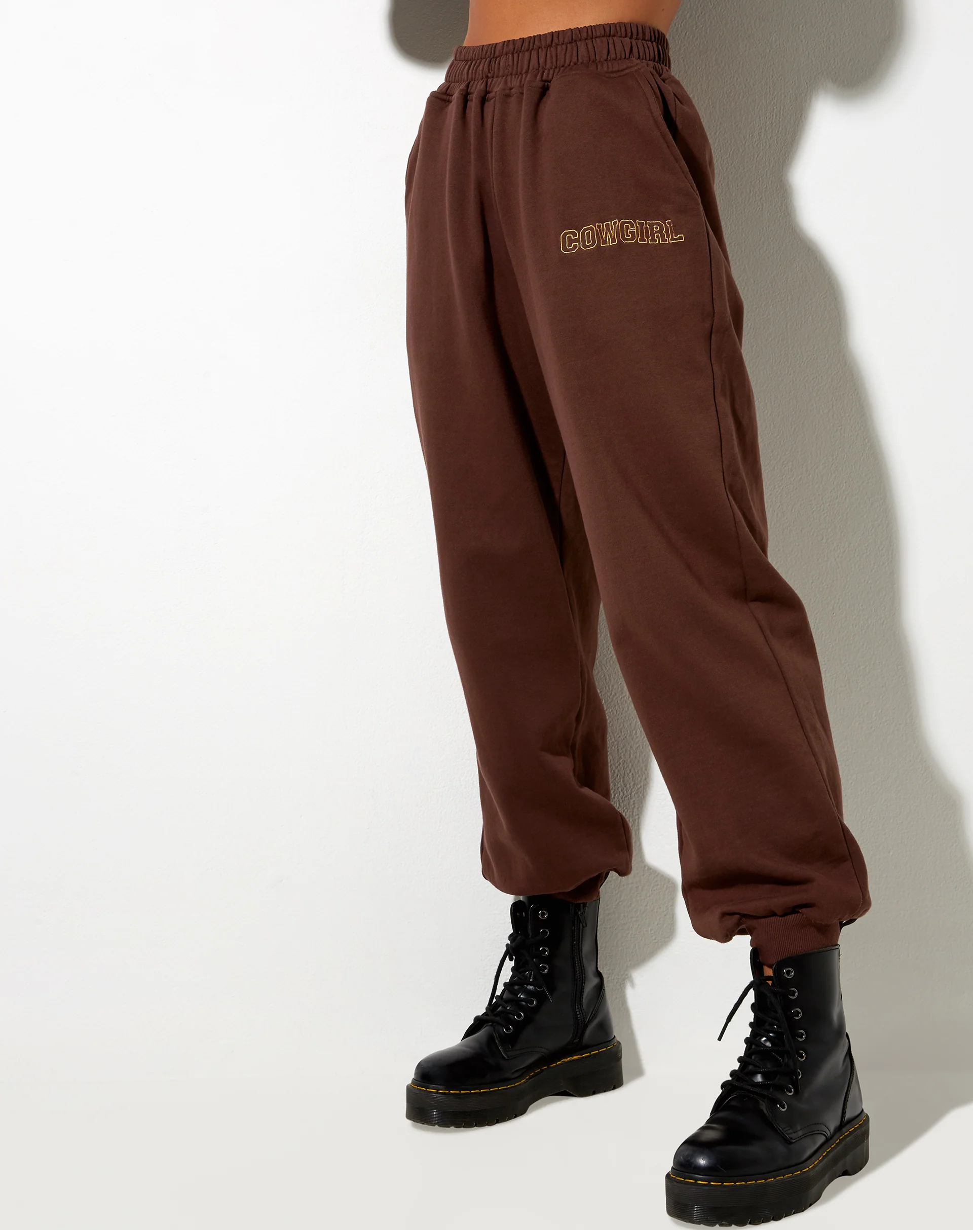 Roider Jogger in Deep Mahogany 'Cowgirl' Gold Embro - Image 3