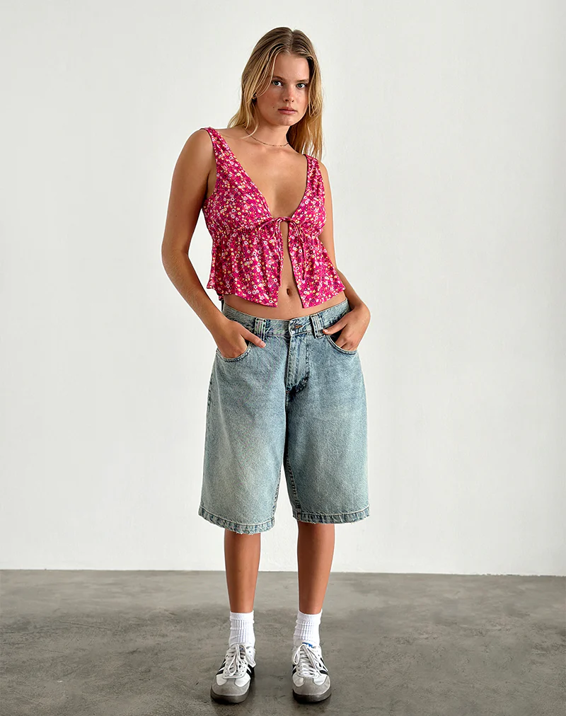 Rolia Cami Top in Ditsy Floral Pink - Image 2