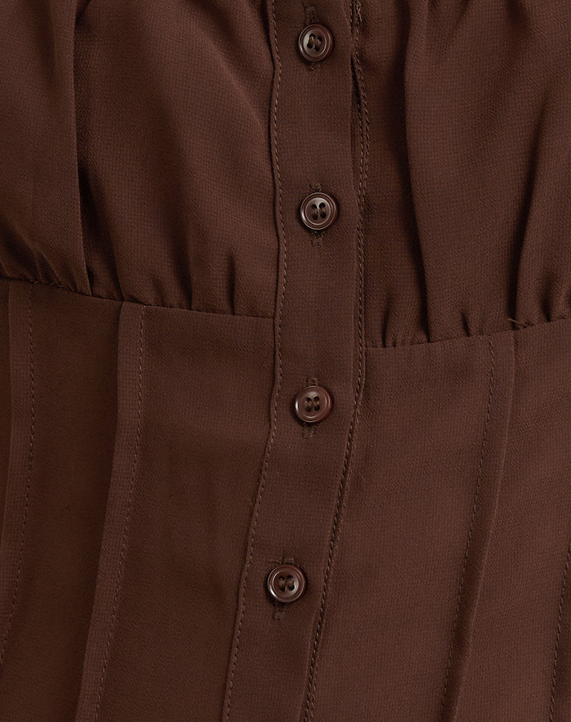 Rolina Blouse in Chiffon Brown - Image 6
