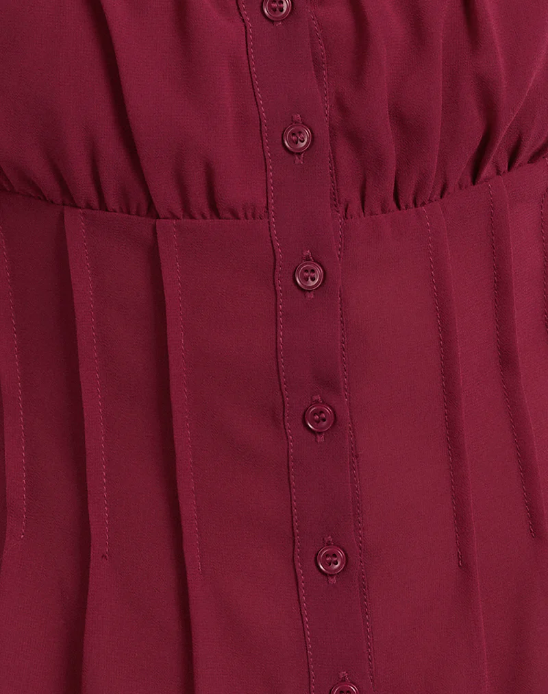 Rolina Blouse in Chiffon Burgundy - Image 6