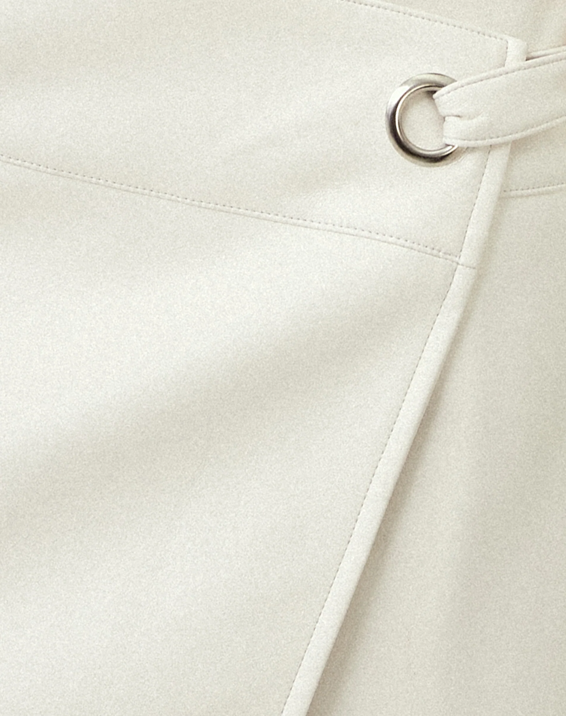 MOTEL X JACQUIE Rolo Mini Skirt in PU Off White - Image 6