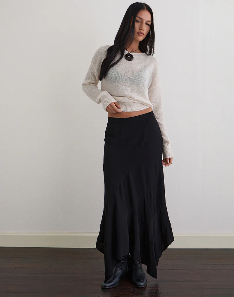 Rombe Maxi Skirt in Black - Image 3