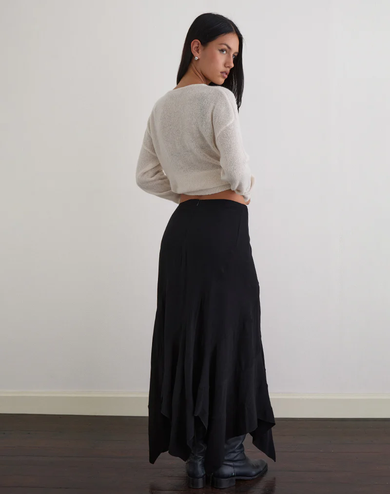 Rombe Maxi Skirt in Black - Image 4