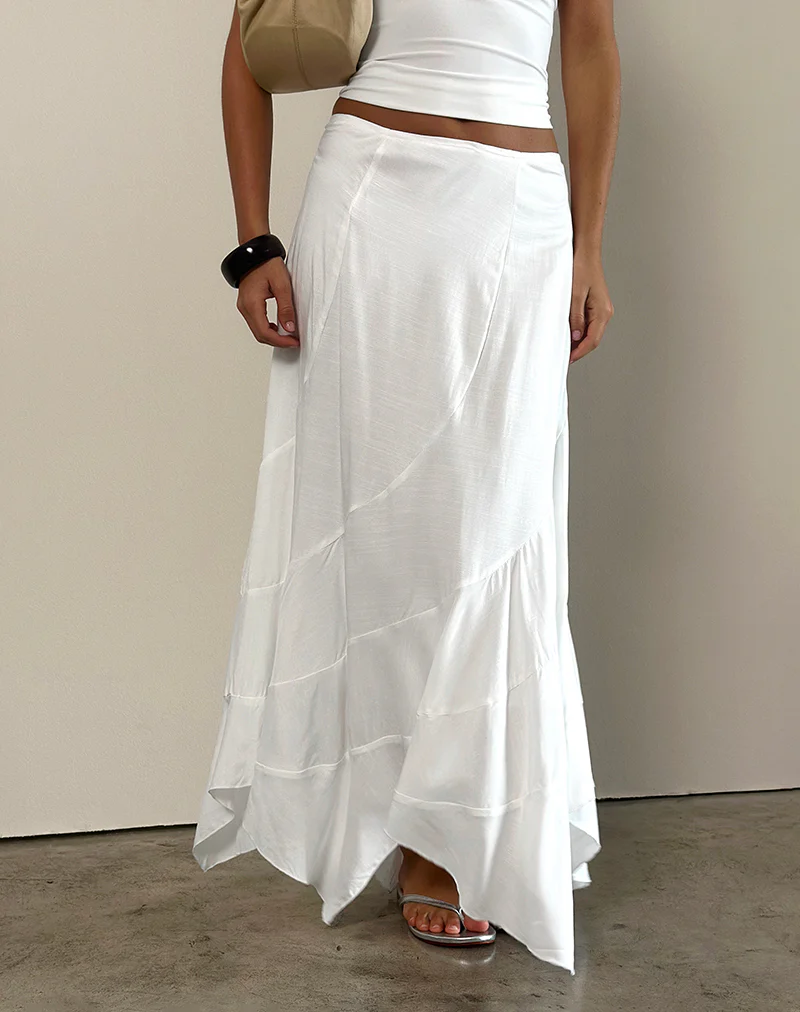Rombe Seamed Fairy Maxi Skirt in Ivory - Image 3