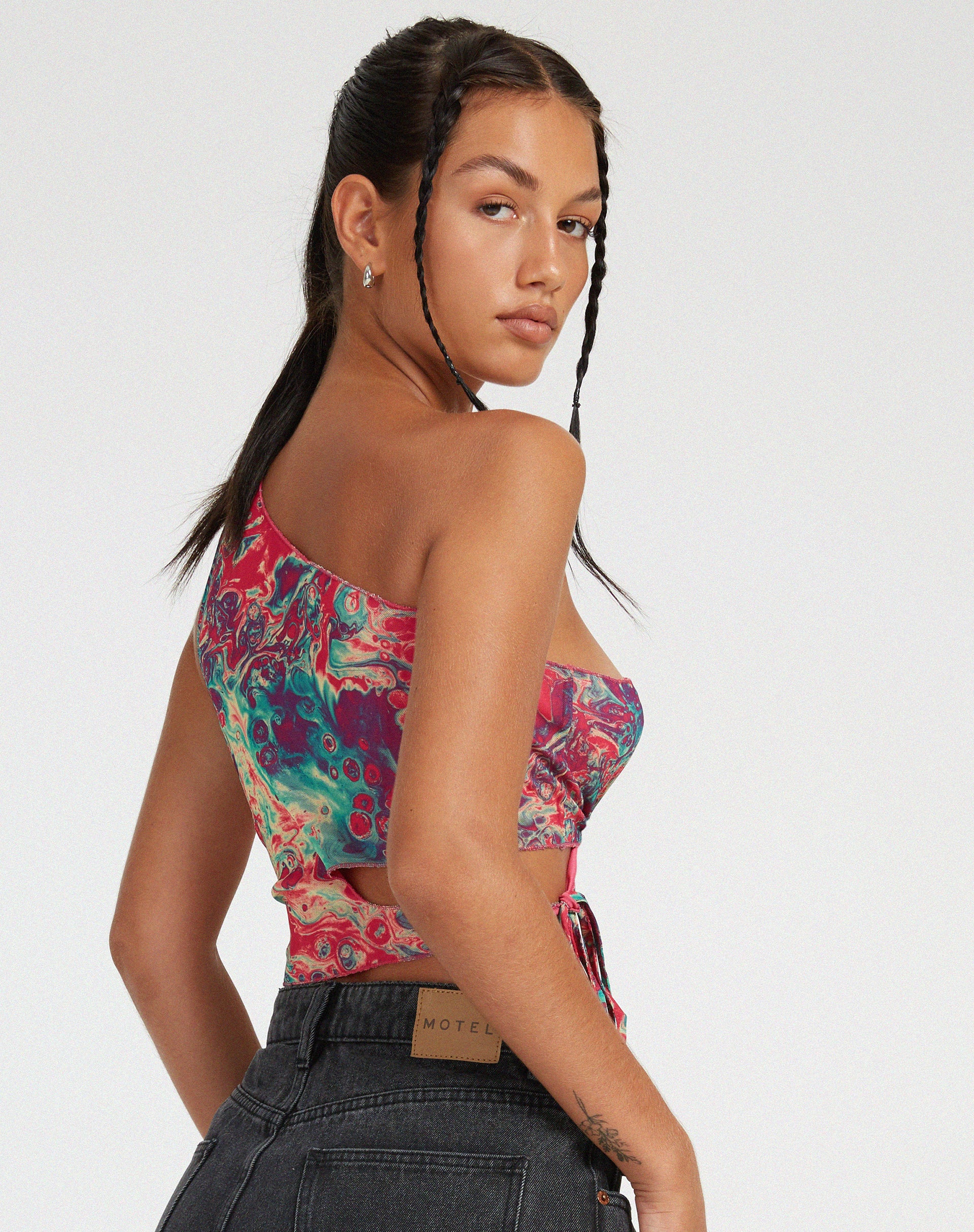 Romla Cutout Top in Festival Print - Image 3