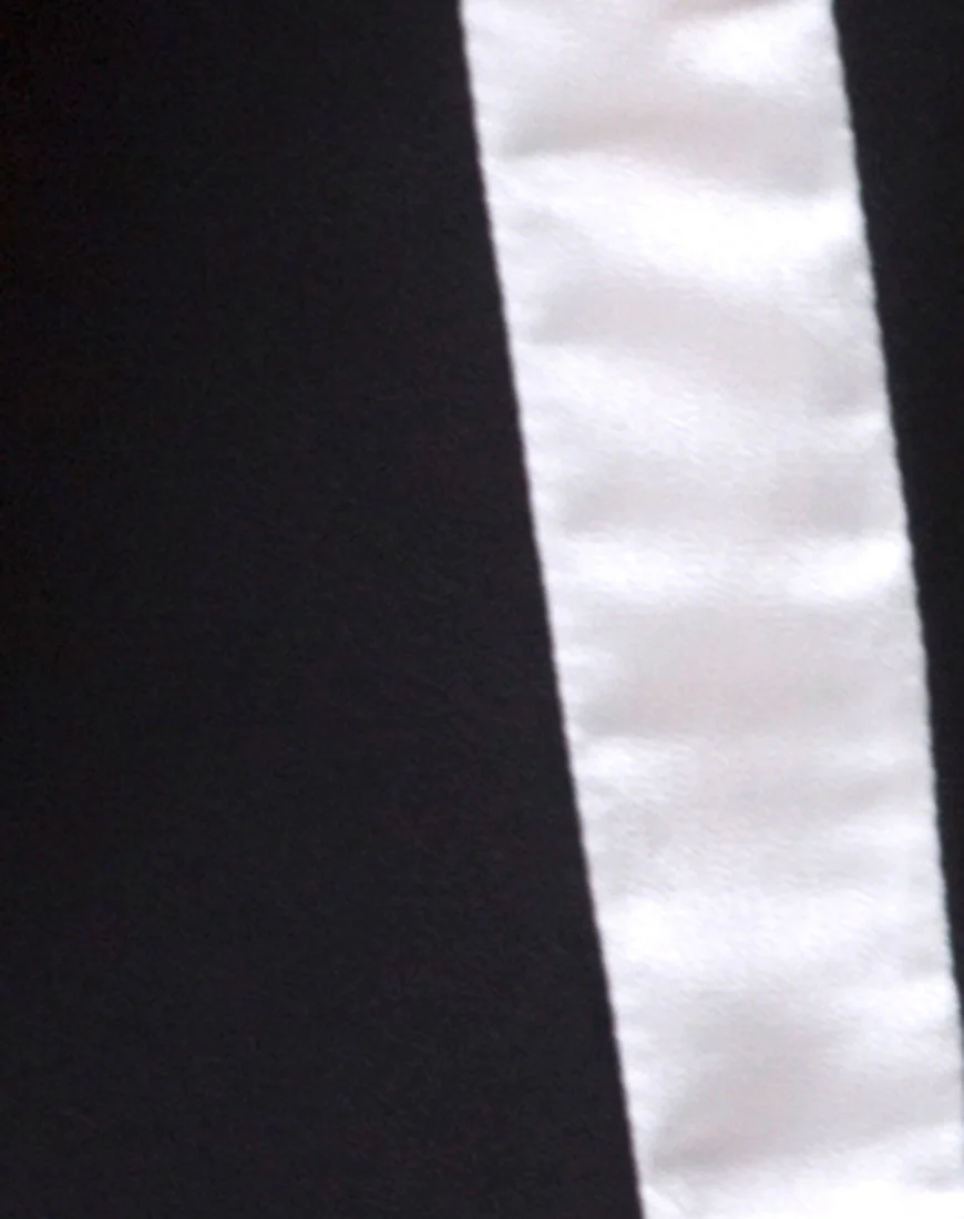 Rona Slip Dress in Black with Ivory Stripe - Image 5