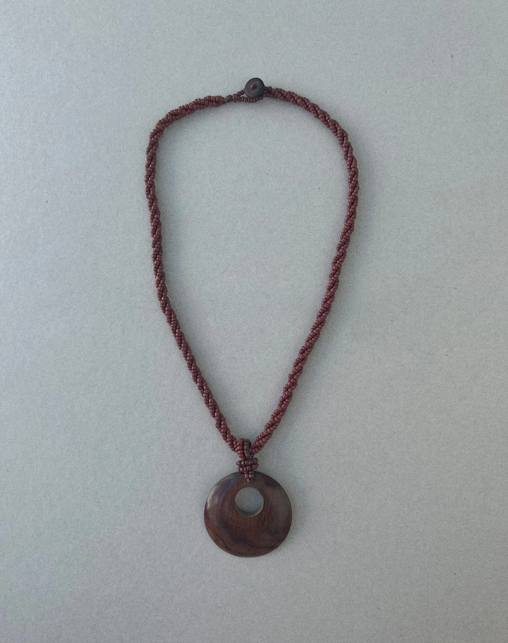 Ronji Necklace with Round Wooden Pendant - Image 5