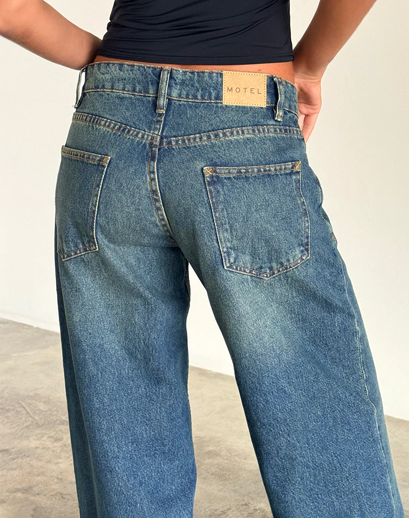 Roomy Extra Wide Low Rise Jeans in Bright Blue - Image 5